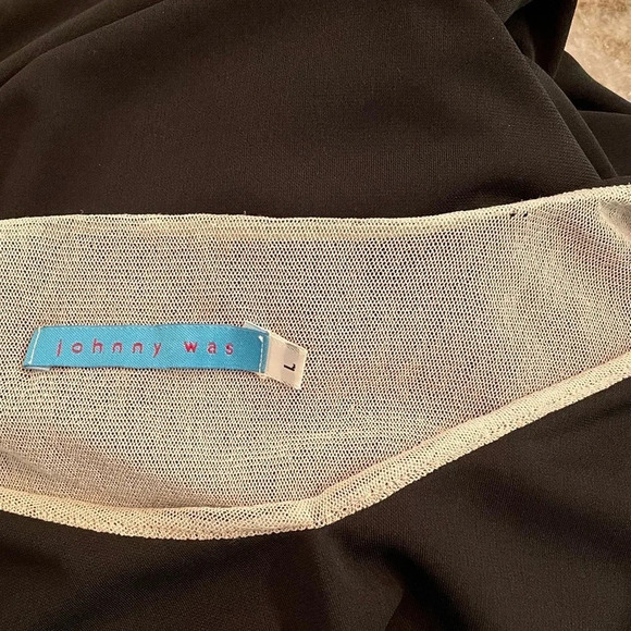 Vintage JOHNNY WAS Black Dress Large - Picture 4 of 9